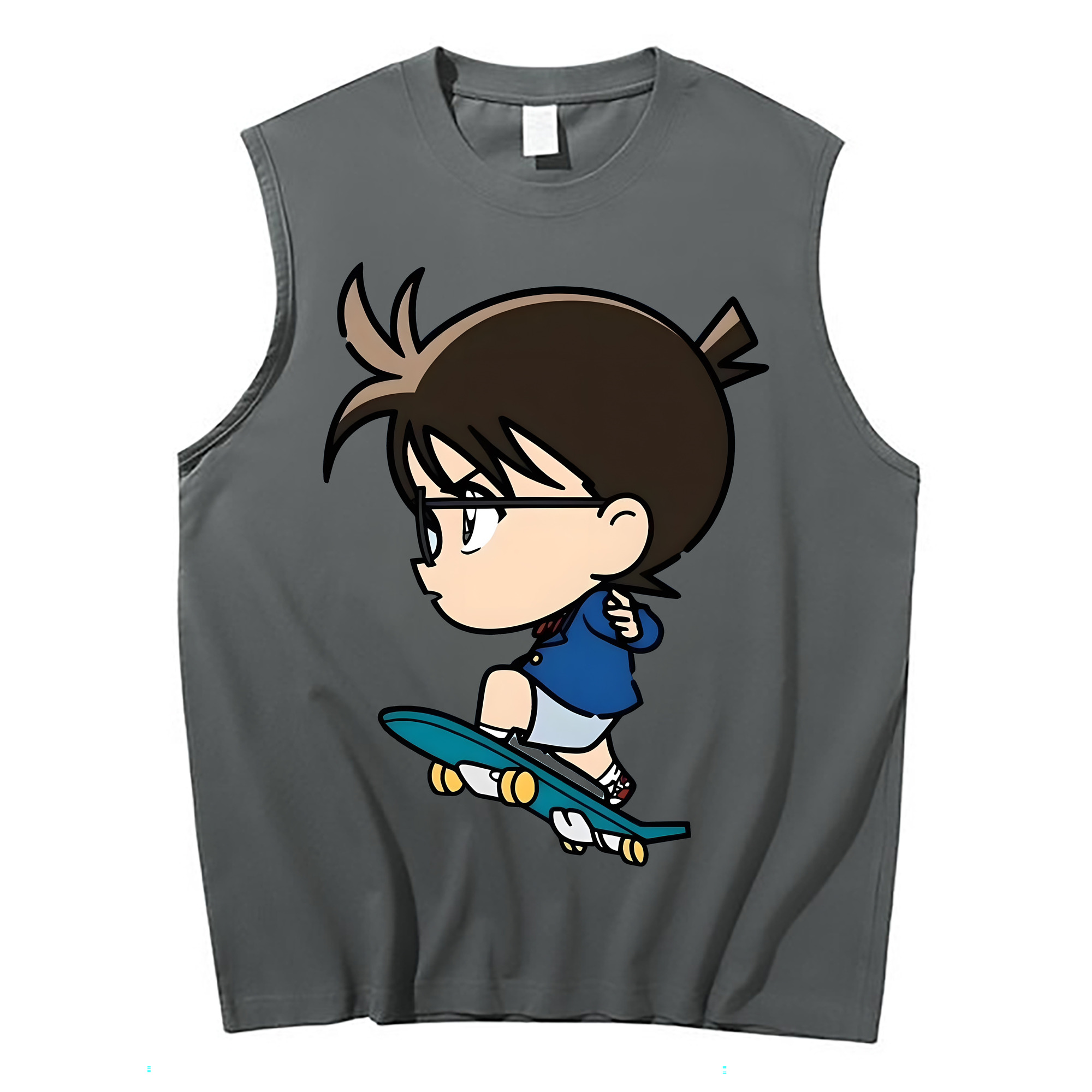（画像用） 名探偵コナン 江戸川 コナン Detective Conan Conan Edogawa コットン100％タンクトップ（フロントプリント）